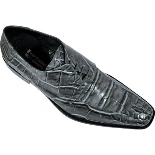 Liberty Grey Alligator Print Shoes 615